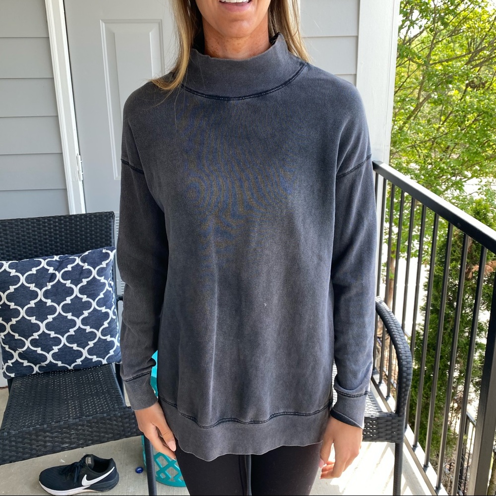 Free People Washed Black Sweatshirt